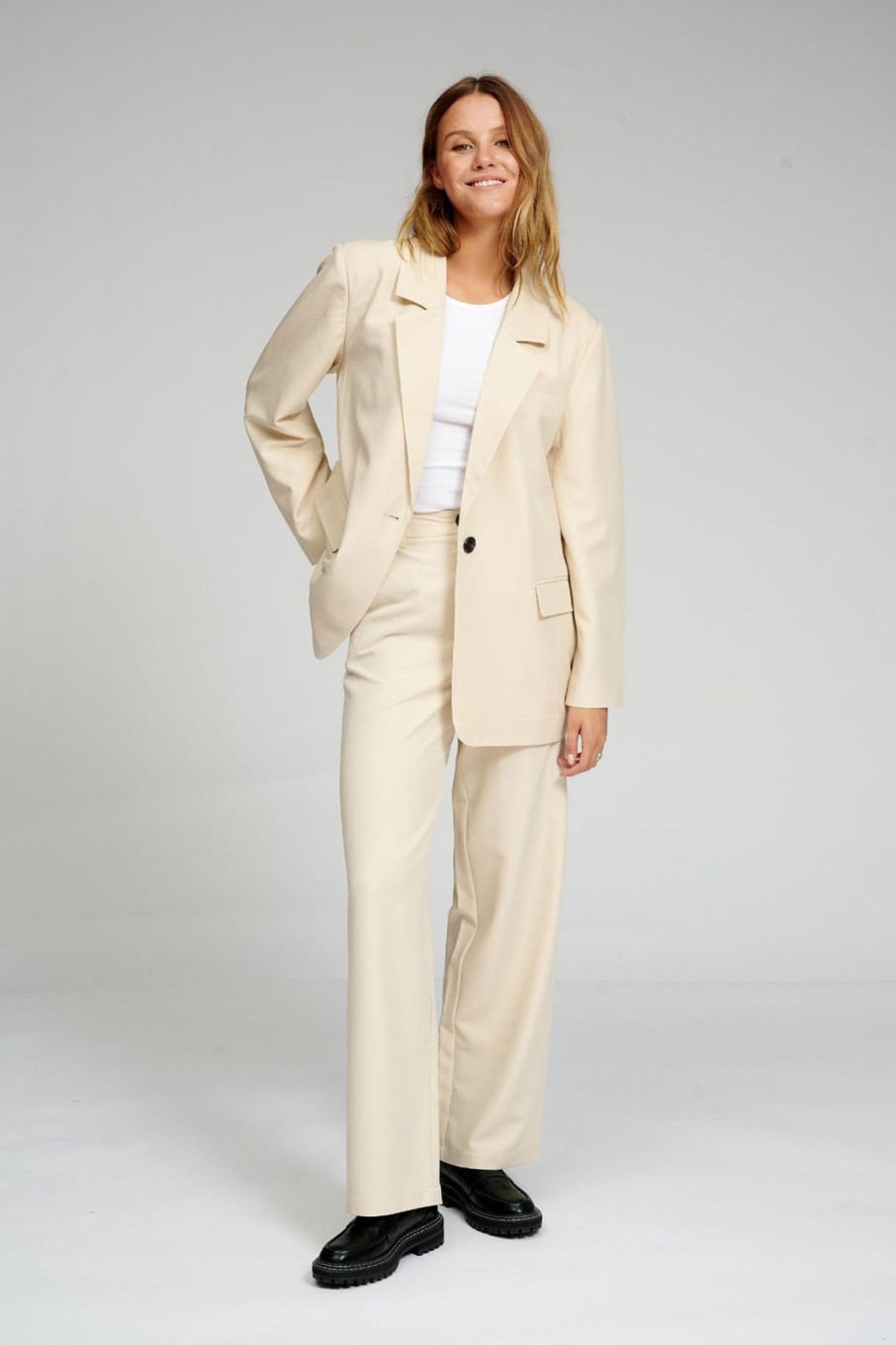 Dame TeeShoppen Suits | Oversized Blazer - Beige