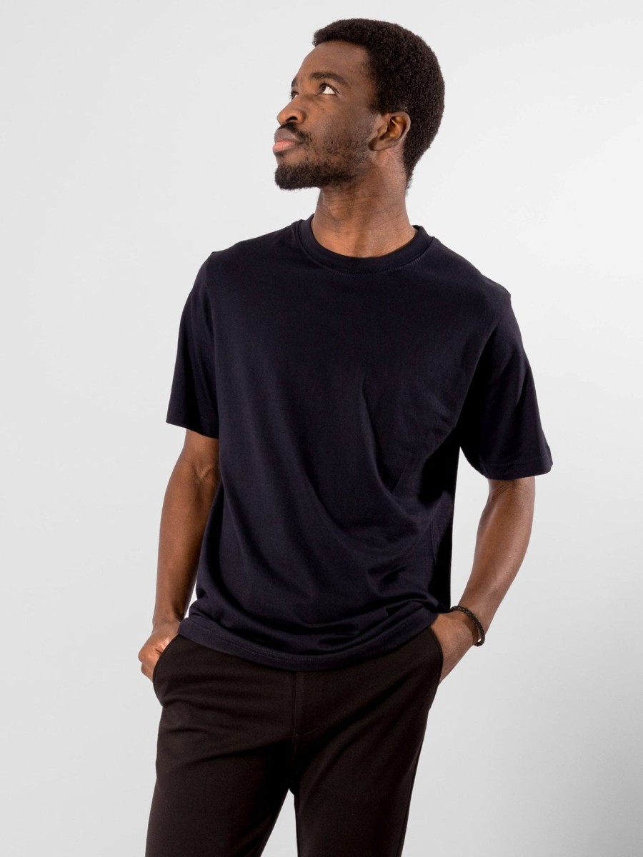 Herre TeeShoppen T-Shirts | Oversized T-Shirt - Dark Navy