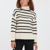 Dame Vero Moda Strik | Saba Rullekrave Strik - Birch/Sort