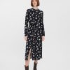 Dame Vero Moda Kjoler | Easy Long Sleeve Shirt Dress - Sort