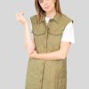 Dame Vero Moda Veste | Magda Lang Quilted Vest - Lizard