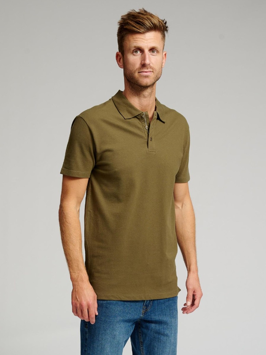 Herre TeeShoppen Poloshirts | Muscle Polo Shirt - Armygron