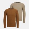 Herre TeeShoppen Strik | Cable Knit Crewneck - Pakketilbud (2 Stk.)