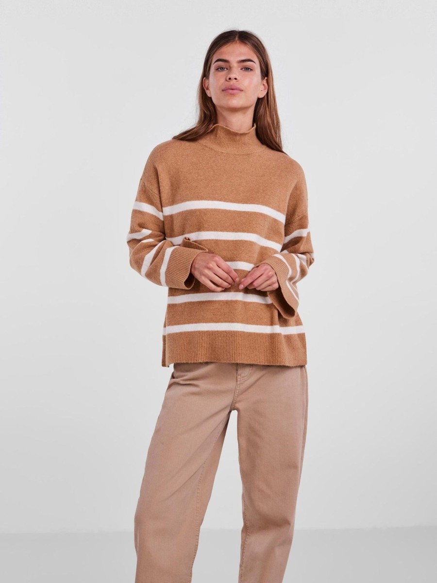 Dame PIECES Strik | Nuska Oversize Strik - Indian Tan