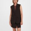 Dame Vero Moda Blazere | Troian Blazer Vest - Coffee Bean