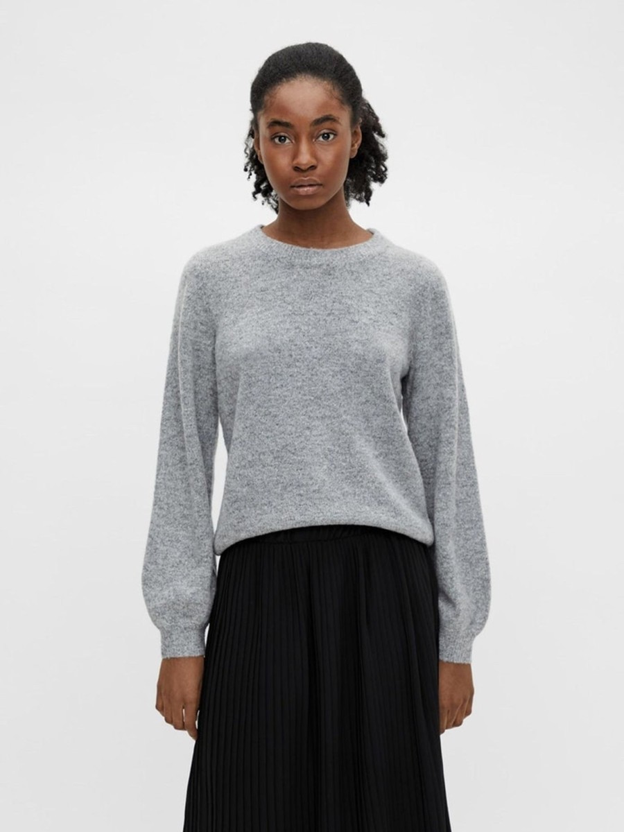 Dame Object Strik | Eve Nonsia Pullover - Light Grey Melange