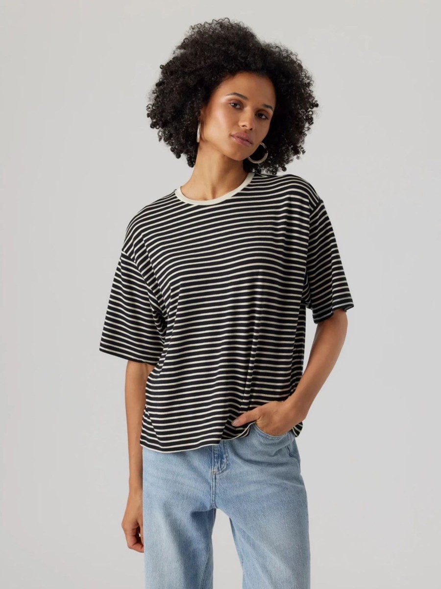 Dame Vero Moda T-Shirts & Toppe | Fiona O-Neck Top - Sort