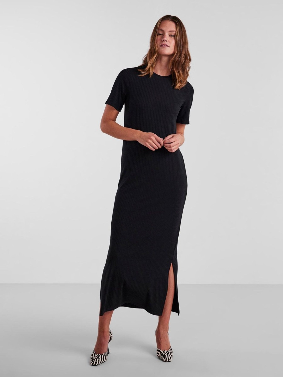 Dame PIECES Kjoler | Kylie O-Neck Maxi Kjole - Sort