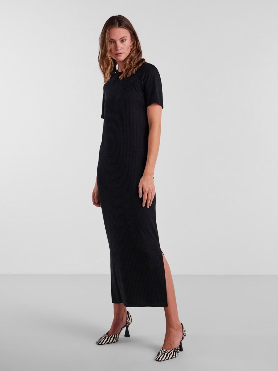 Dame PIECES Kjoler | Kylie O-Neck Maxi Kjole - Sort