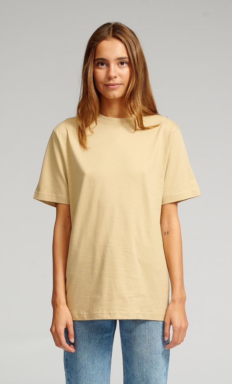 Dame TeeShoppen T-Shirts & Toppe | Oversized T-Shirt - Sand (Dame)