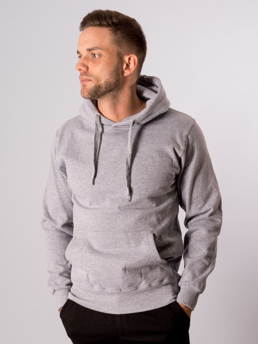 Herre TeeShoppen Trojer | Basic Hoodie - Oxford Gra