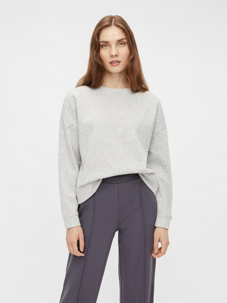 Dame PIECES Trojer | Chilli Sweatshirt - Light Grey Melange