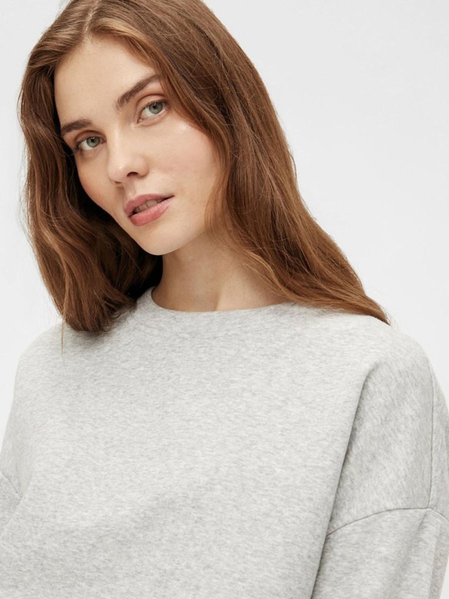 Dame PIECES Trojer | Chilli Sweatshirt - Light Grey Melange