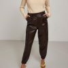 Dame PIECES Bukser | Nemma High Waist Pants - Chocolate Plum