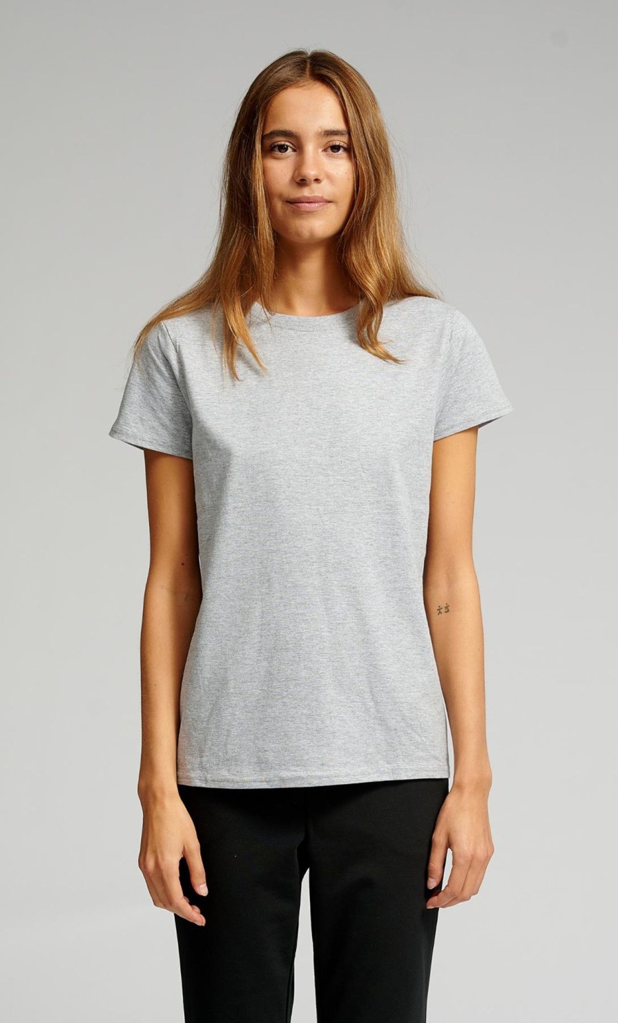 Dame TeeShoppen T-Shirts & Toppe | Basic T-Shirt - Oxford Gra