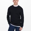 Herre Only u0026 Sons Strik | Phil Strik Pullover - Dark Navy