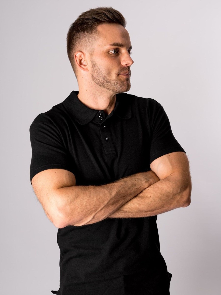 Herre TeeShoppen Poloshirts | Muscle Polo Shirt - Sort