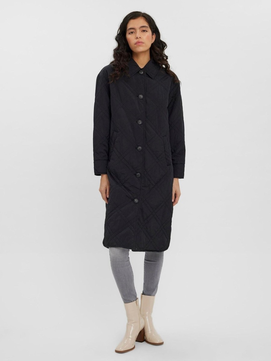 Dame Vero Moda Jakker & Frakker | Ambere Merson Long Coat - Sort