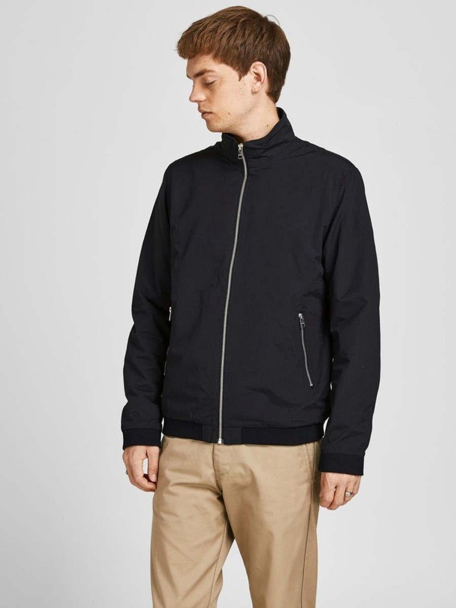 Herre Jack u0026 Jones Jakker & Frakker | Rush Harrington Bomber Jakke - Sort