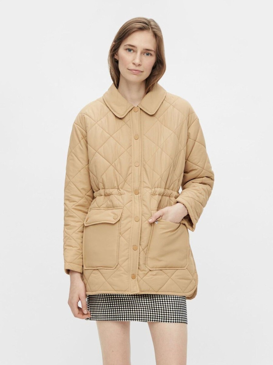 Dame PIECES Jakker & Frakker | Fey Padded Jacket - Iced Coffee