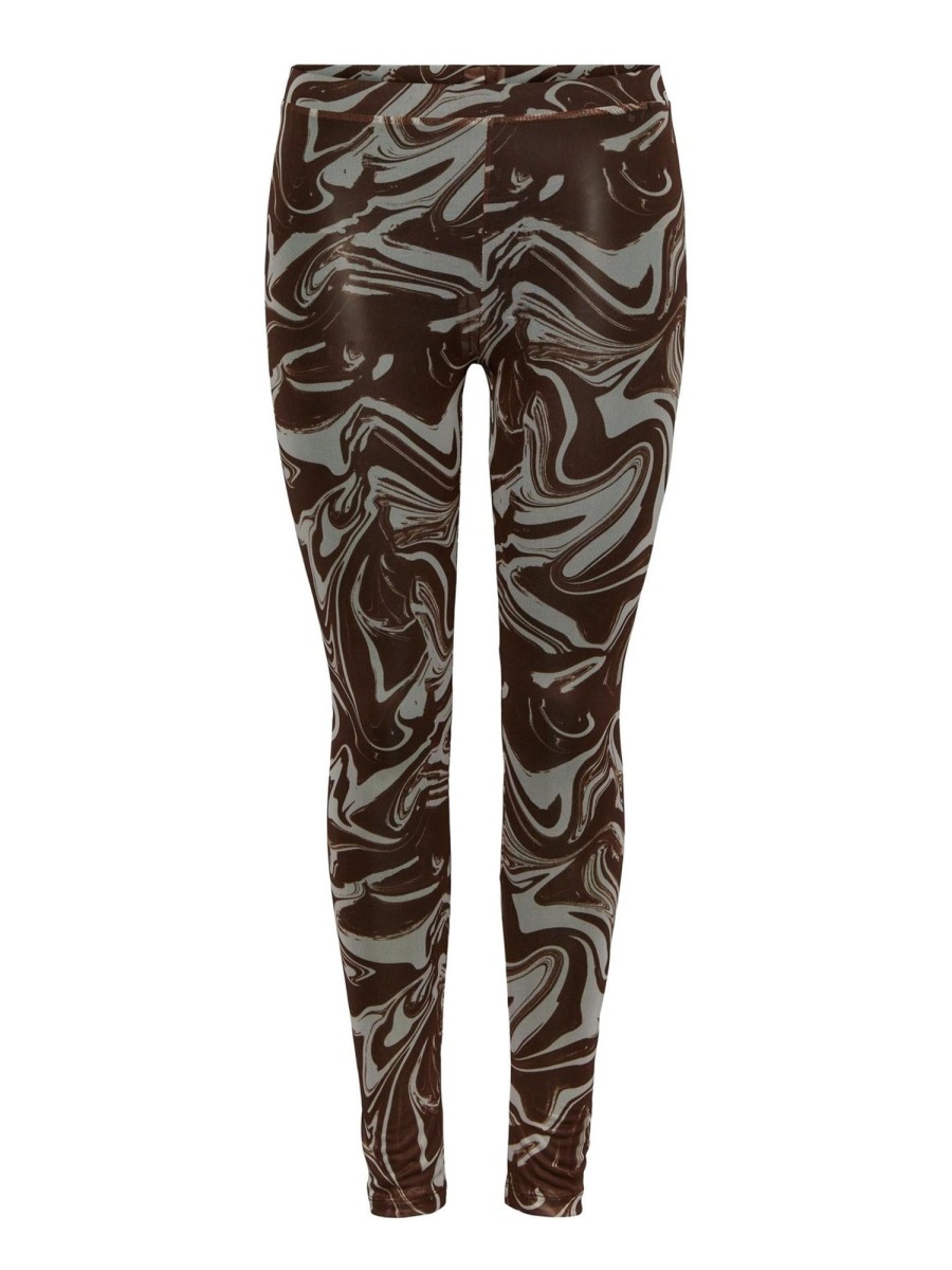 Dame PIECES Bukser | Simmo High Waist Leggings - Mustang