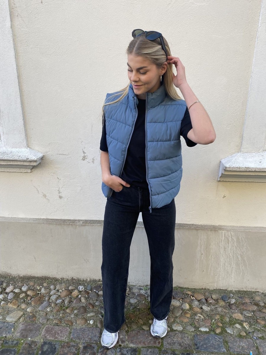 Dame Noisy May Veste | Marcus Puff Vest - China Blue