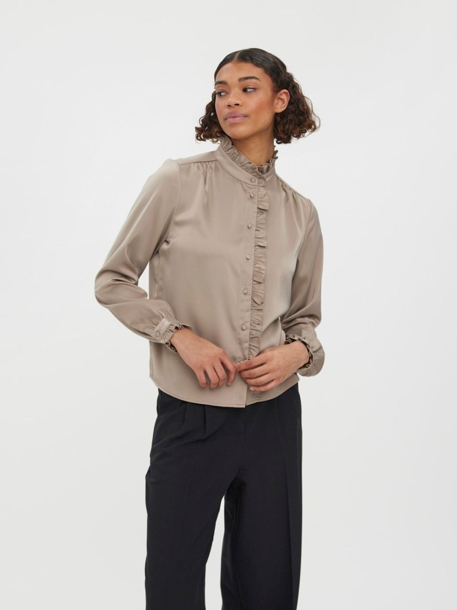 Dame Vero Moda Skjorter & Bluser | Adjure Bluse - Roasted Cashew