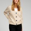 Dame TeeShoppen Strik | Strikket Cardigan - Beige