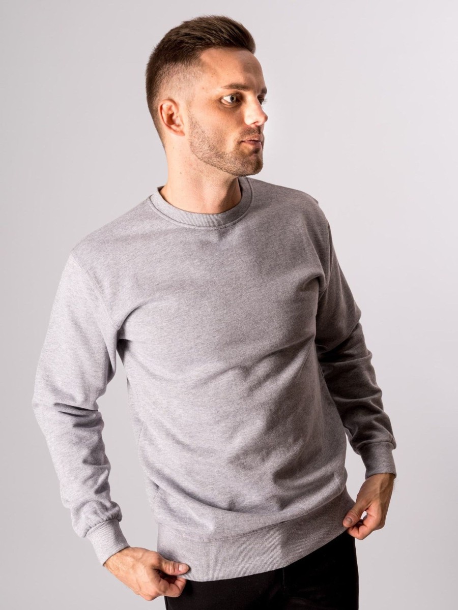 Herre TeeShoppen Trojer | Basic Crewneck - Gra