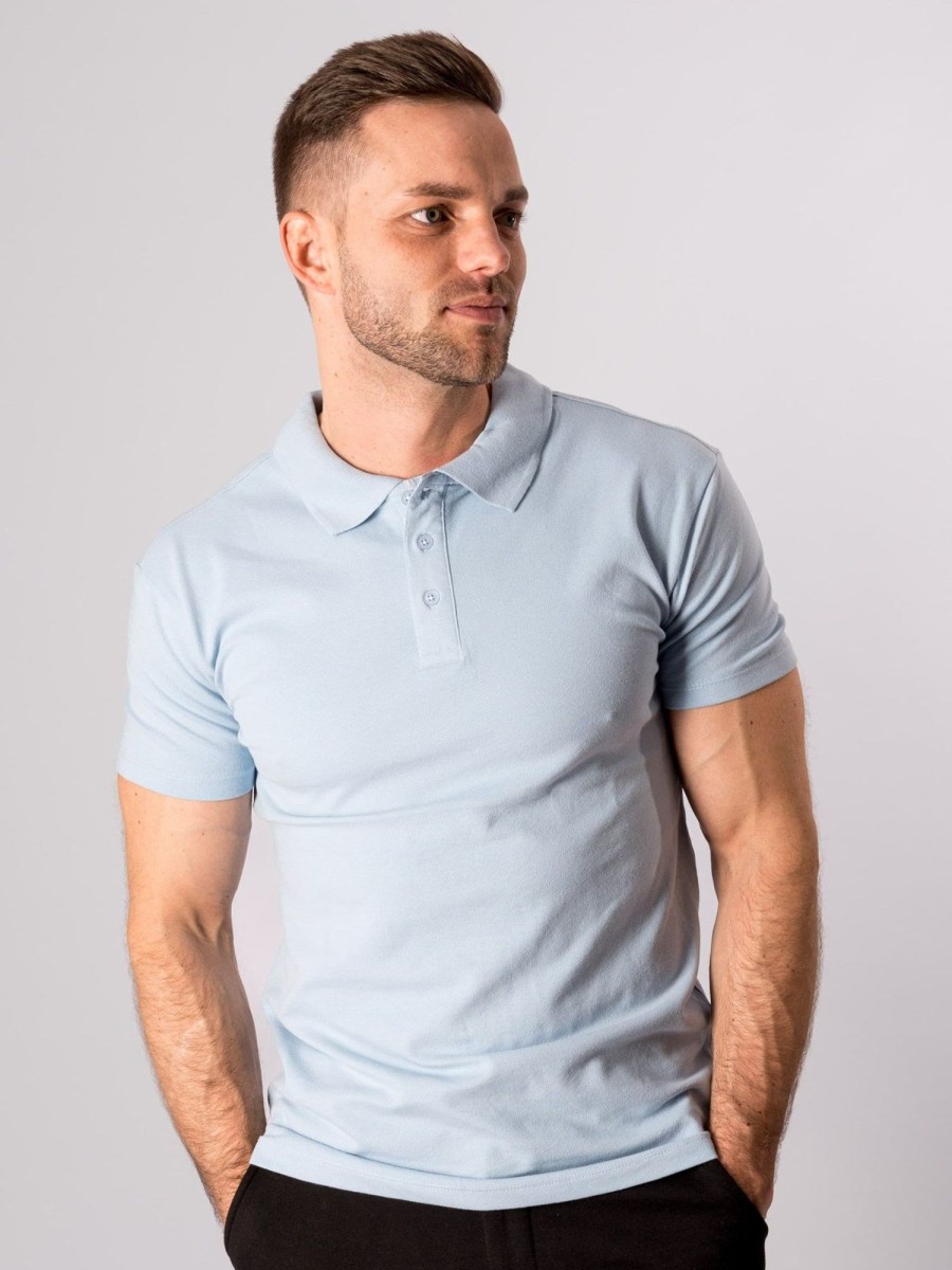 Herre TeeShoppen Poloshirts | Muscle Polo Shirt - Lysebla