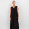 Dame VILA Kjoler | Prisilla V-Neck Midi Dress - Sort