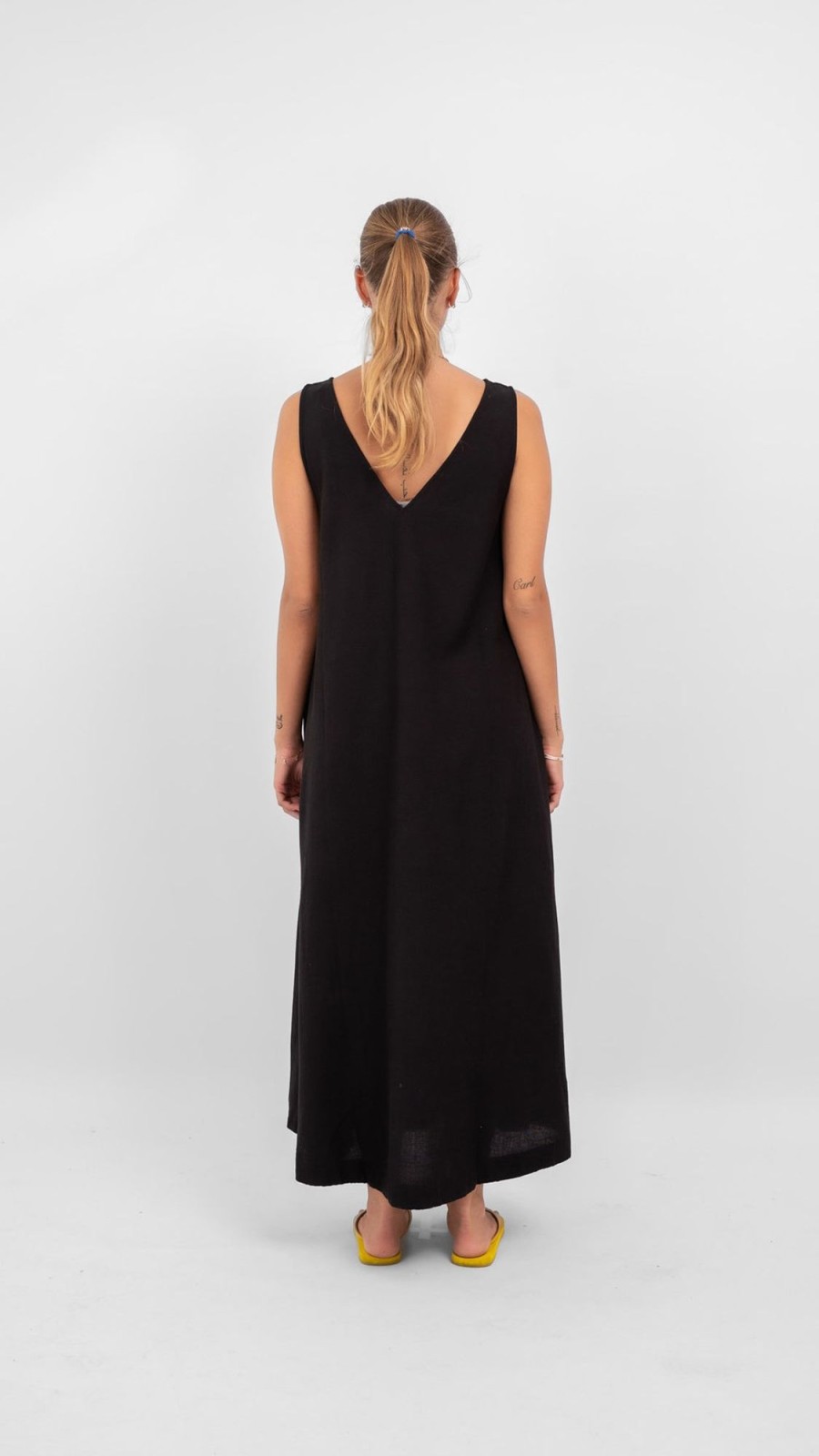 Dame VILA Kjoler | Prisilla V-Neck Midi Dress - Sort