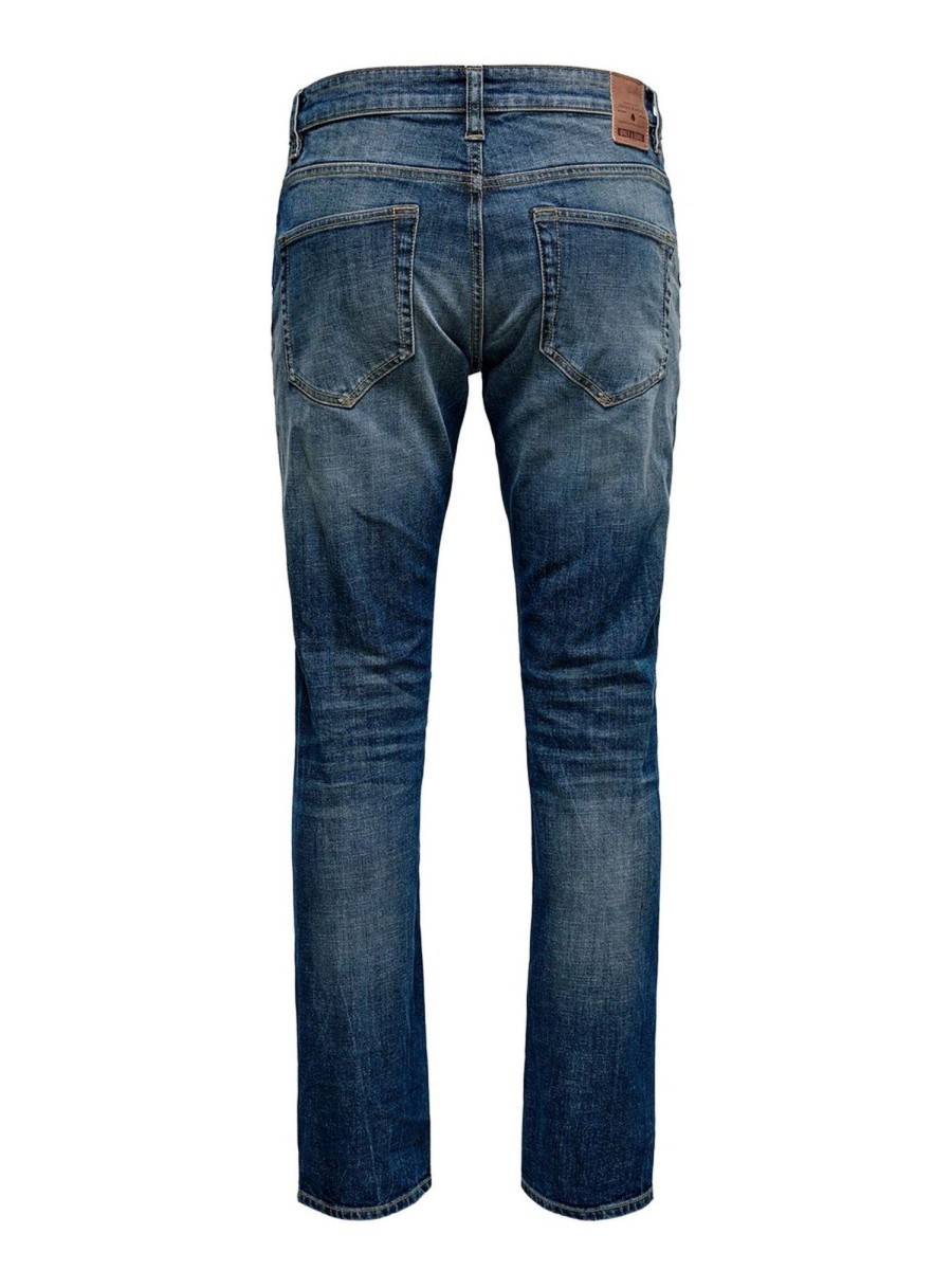 Herre Only u0026 Sons Jeans | Weft Washed Jeans - Blue Denim