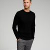 Herre TeeShoppen Strik | Cable Knit Crewneck - Sort