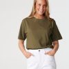 Dame TeeShoppen T-Shirts & Toppe | Boyfriend Tee - Army Gron