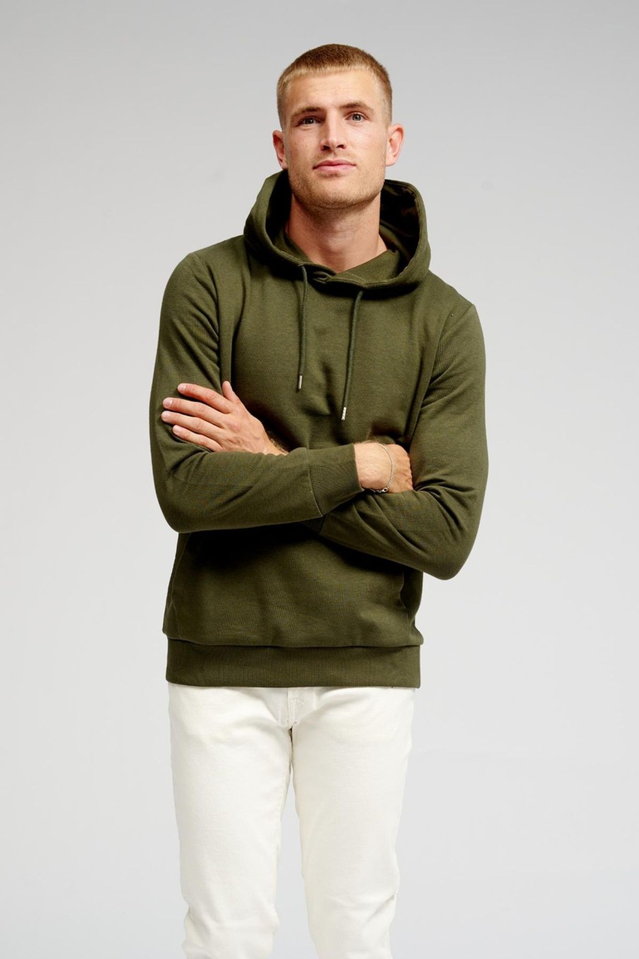 Herre TeeShoppen Trojer | Basic Hoodie Sweat - Morkegron