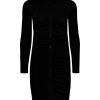 Dame PIECES Kjoler | Norma Long Sleeve Dress - Sort