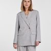 Dame PIECES Blazere | Oversized Blazer - Light Grey Melange