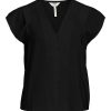 Dame Object T-Shirts & Toppe | Sy V-Neck T-Shirt - Sort