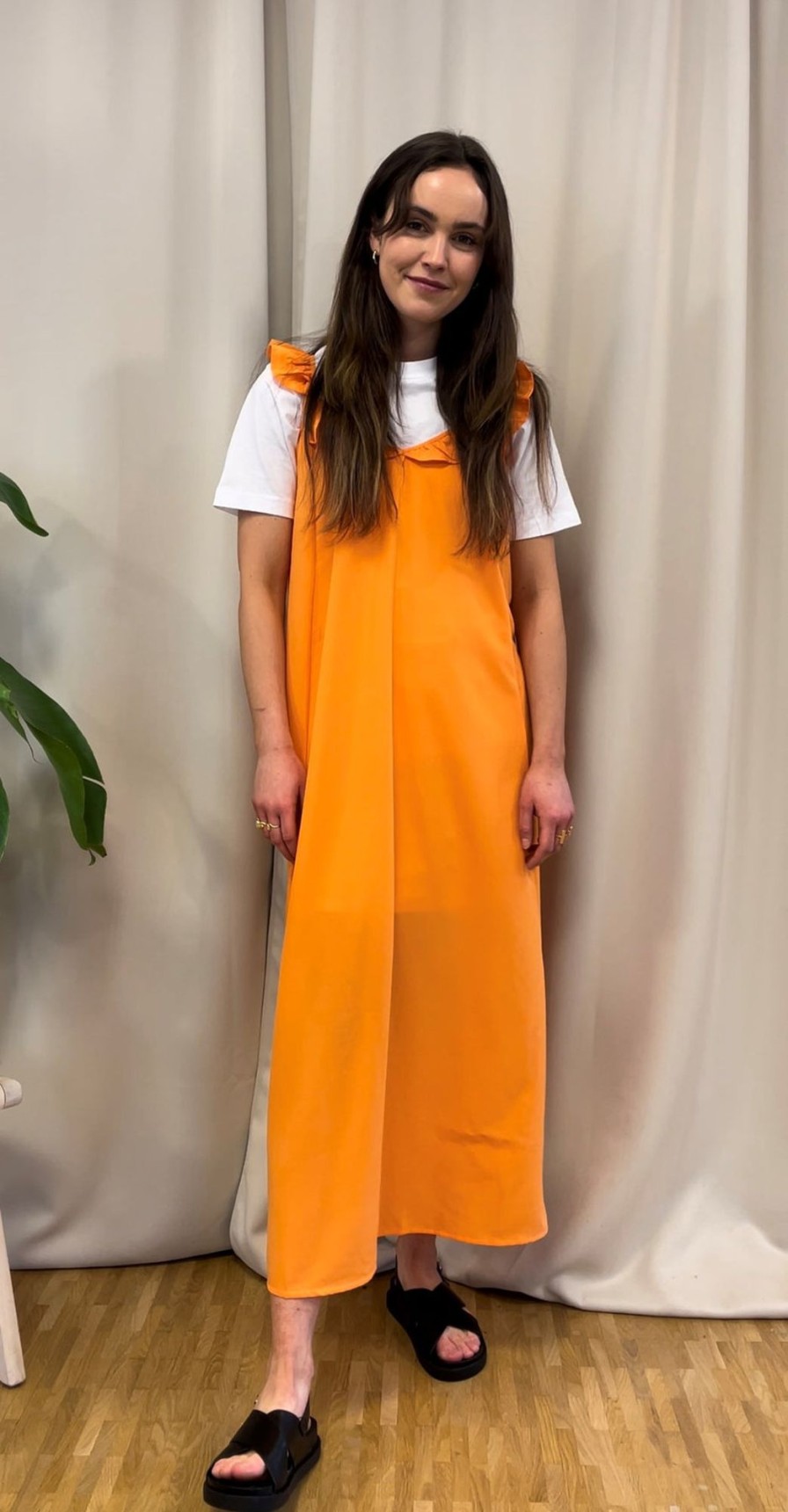 Dame ONLY Kjoler | Zora Midi Kjole - Sun Orange