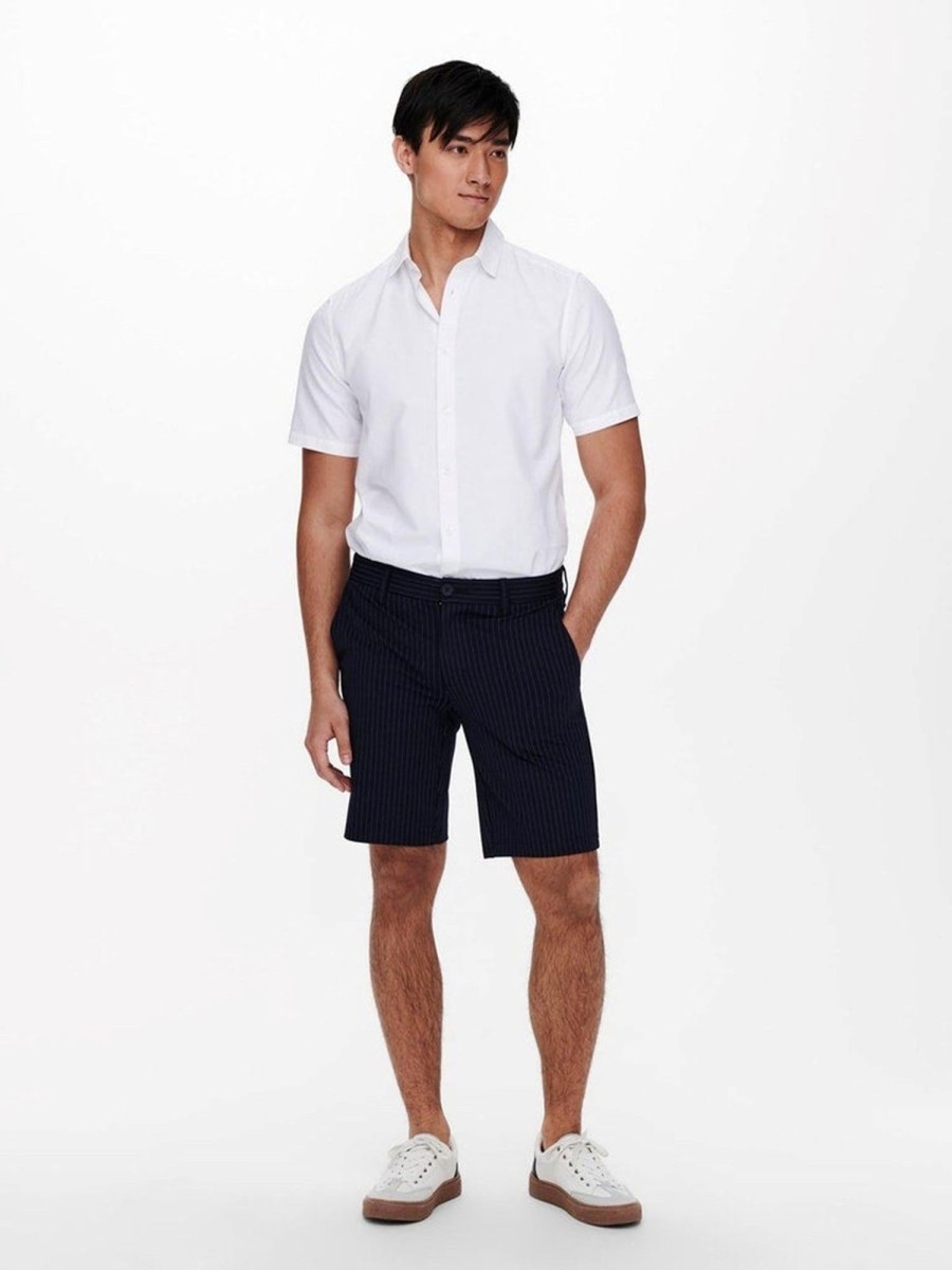 Herre Only u0026 Sons Shorts | Mark Shorts Stripe - Morkebla