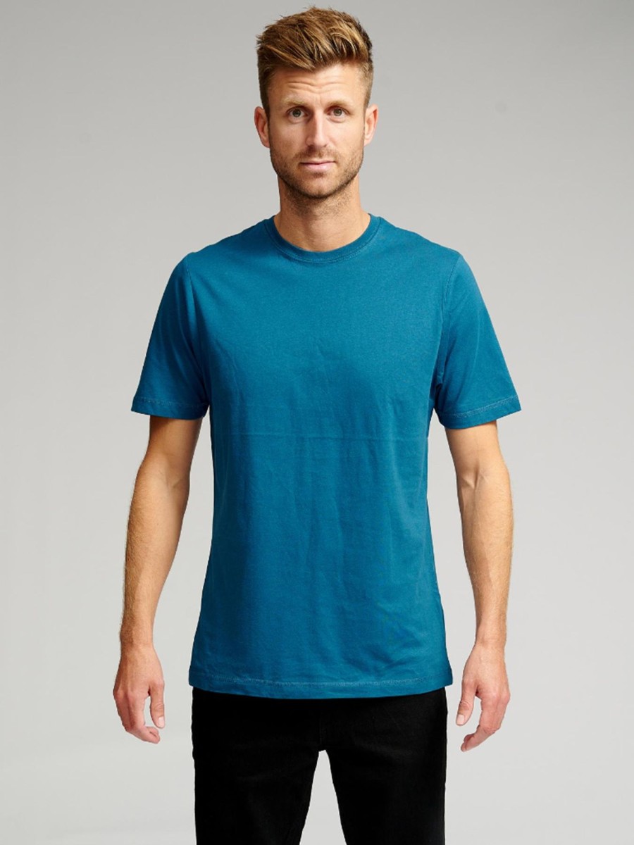 Herre TeeShoppen T-Shirts | Basic T-Shirt - Petroleumsbla