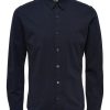 Herre Only u0026 Sons Skjorter | Miles Stretch Skjorte - Dark Navy