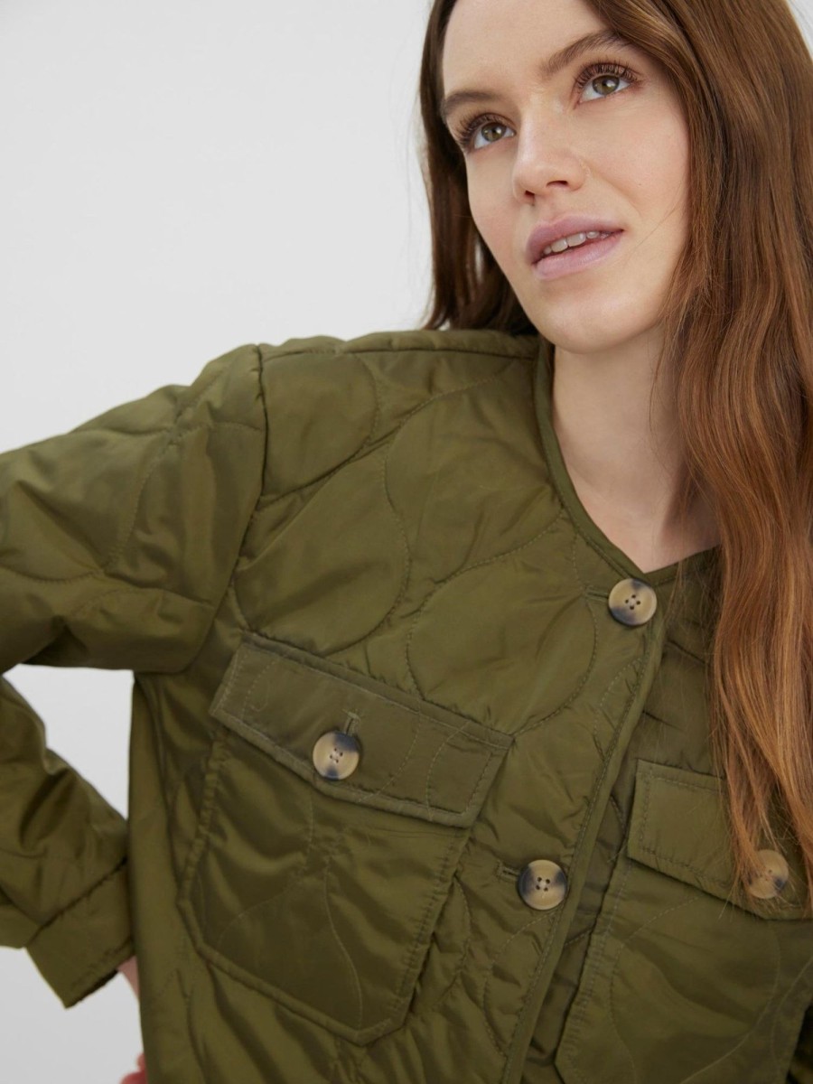 Dame Vero Moda Jakker & Frakker | Nella Kort Jakke - Dark Olive