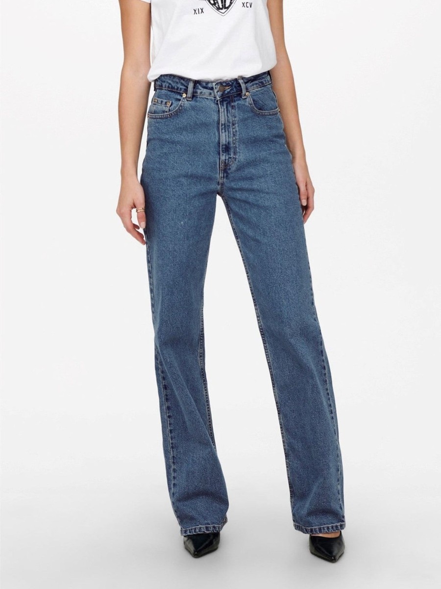 Dame ONLY Jeans | Camille Wide Leg Jeans - Blue Denim