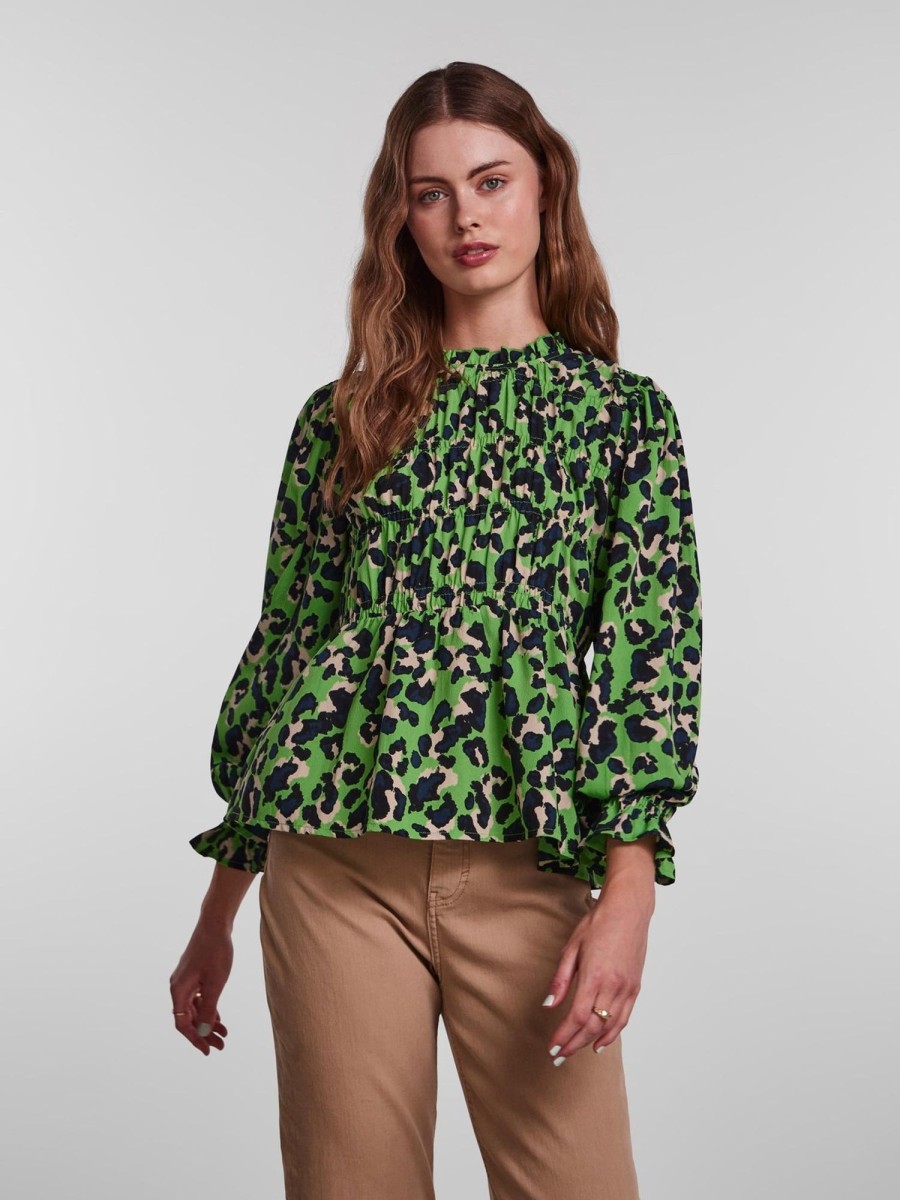 Dame PIECES Skjorter & Bluser | Meline Bluse - Grass Green