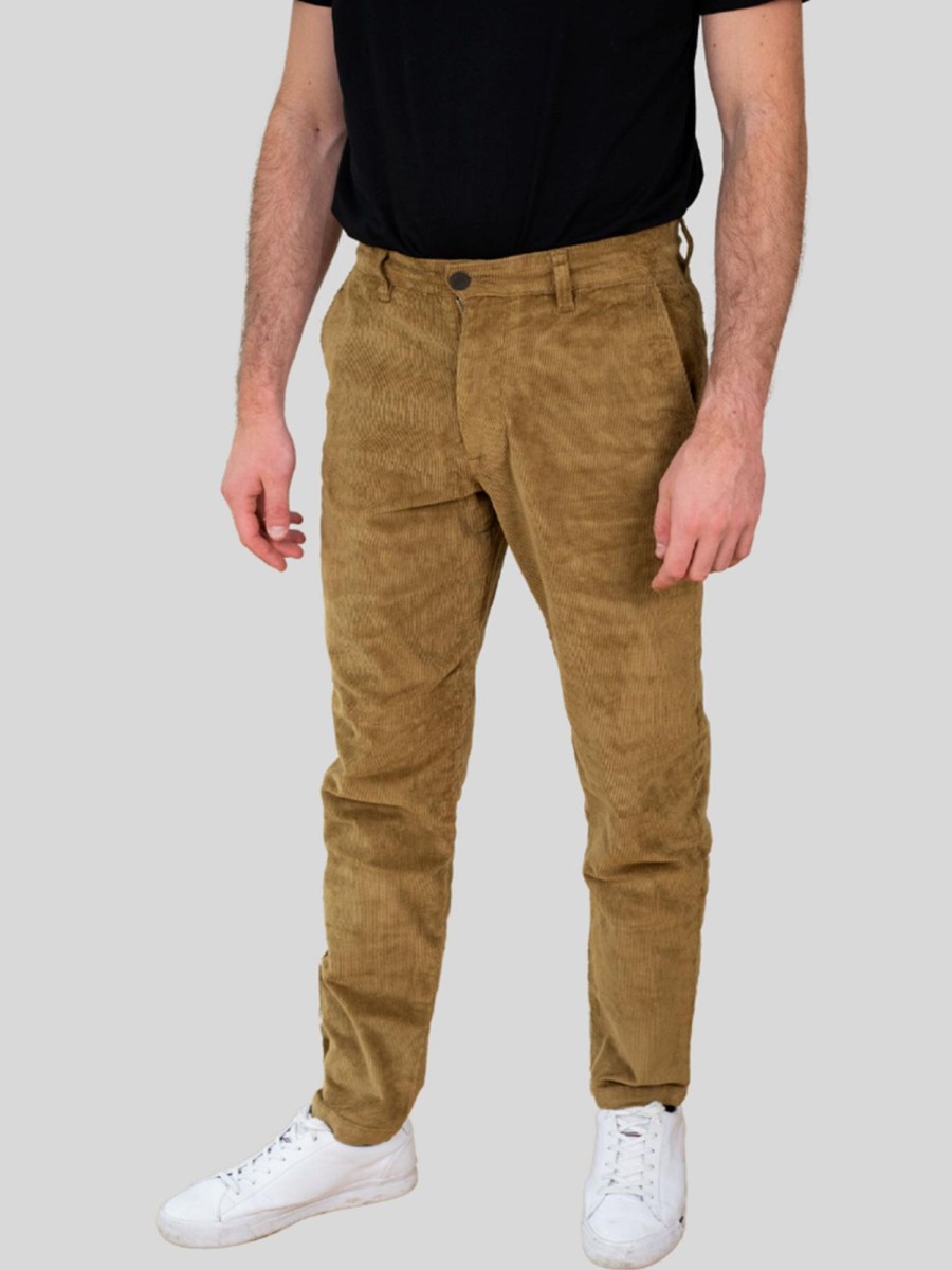 Herre Selected Homme Bukser | Straight Stroke Cord Pants - Butternut