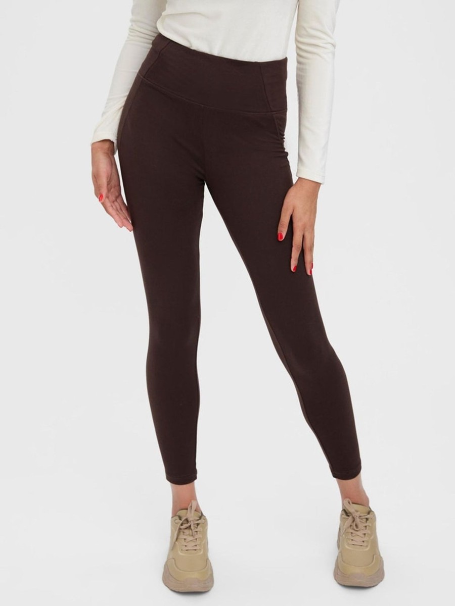 Dame Vero Moda Bukser | Ina Hojtaljet Leggings - Coffee Bean