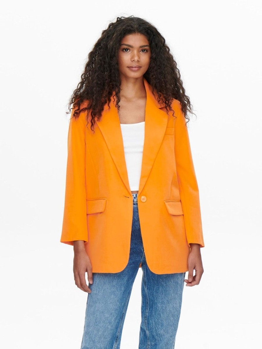 Dame ONLY Blazere | Lana-Berry Oversized Blazer - Flame Orange