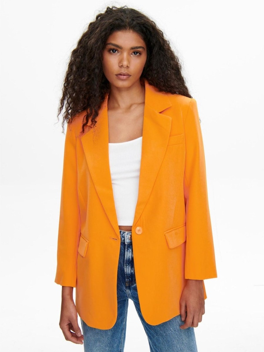 Dame ONLY Blazere | Lana-Berry Oversized Blazer - Flame Orange